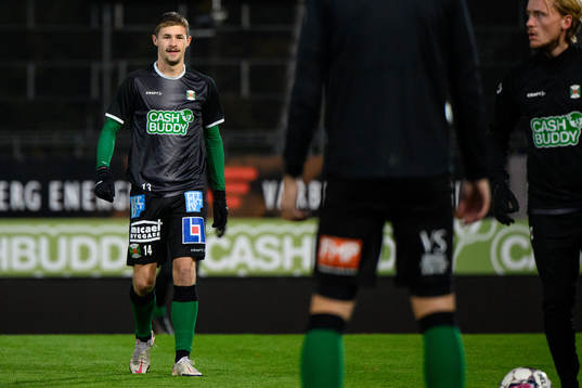 Varbergs Oliver Alfonsi före fotbollsmatchen i Allsvenskan