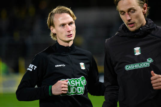 Varbergs Alexander Johansson före fotbollsmatchen i