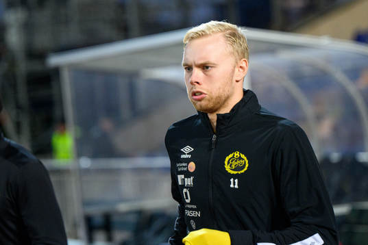 Elfsborgs Sveinn Guðjohnsen före fotbollsmatchen i