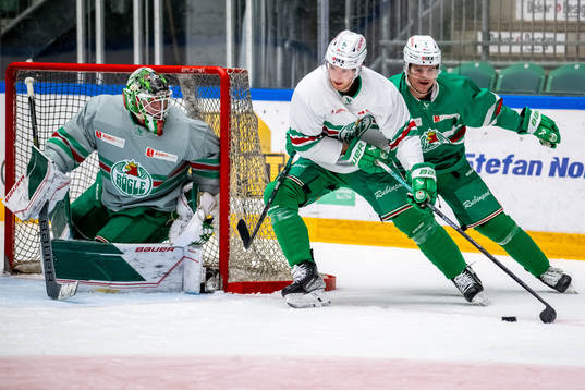 målvakt Samuel Jonsson, Adam Tambellini  och Erlend Lesund