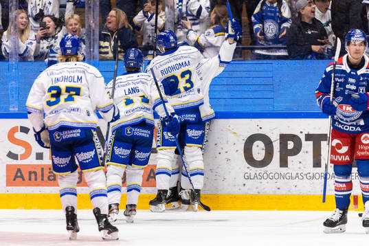 Leksands Mikael Ruohomaa jublar