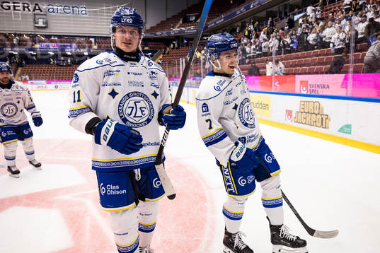Leksands Martin Karlsson och Marcus Karlberg jubel