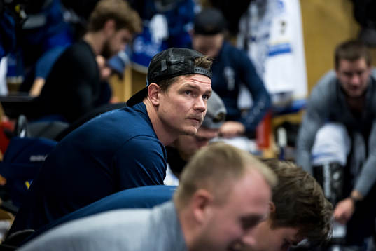 Leksands Patrik Zackrisson  innan ishockeymatchen i SHL