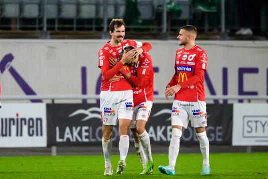 Degerfors Sebastian Ohlsson och Diego Campos jublar