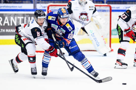 Malmö Redhawks Johan Olofsson och Växjös Erik Josefsson