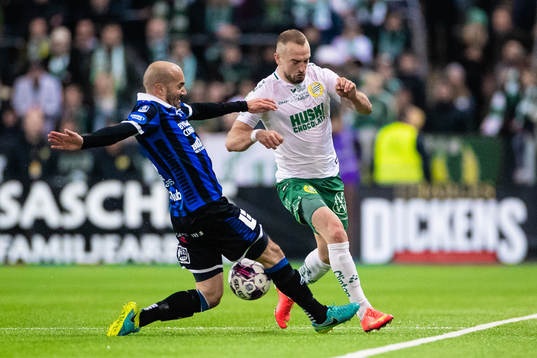 Sirius Karl Larson och Hammarbys Veton Berisha