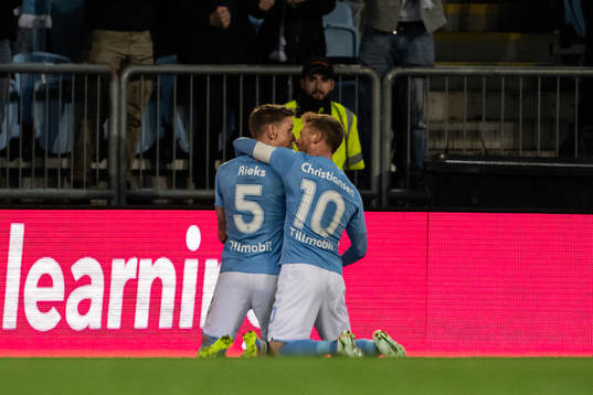 Malmö FFs Søren Rieks och Anders Christiansen jublar