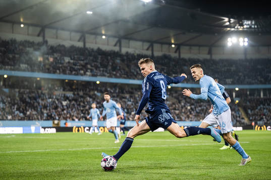 Djurgårdens Elias Andersson och Malmö FFs Patriot Sejdiu