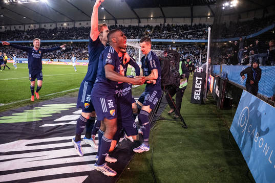 Djurgårdens Kalle Holmberg, Hampus Finndell, Joel Asoro,