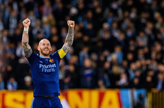 Djurgårdens Magnus Eriksson jublar