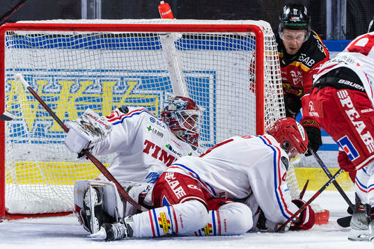Timrås målvakt David Rautio, Tim Erixon och Luleås