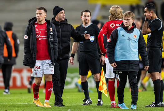 Kalmars Simon Skrabb och tränare Henrik Rydström