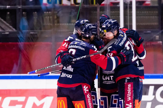Spelare ur Linköping jublar