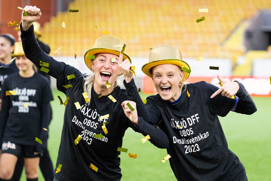 Växjös spelare jublar