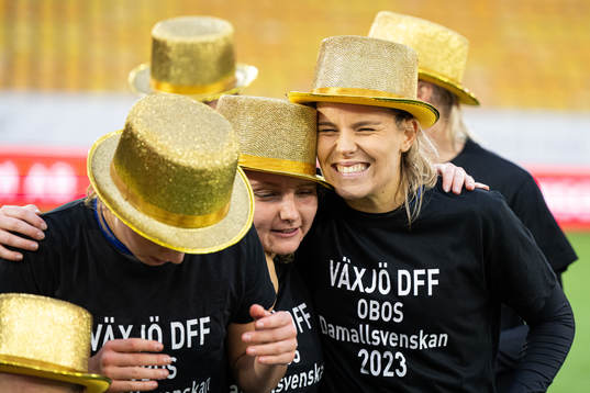 Växjös spelare jublar