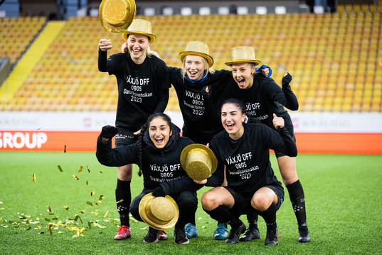 Växjös spelare jublar