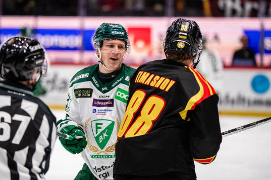 Färjestads Patrik Lundh och Brynäs Dmytro Timashov