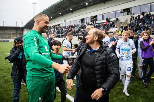 Gefles målvakt Tim Markström och tränare Mikael