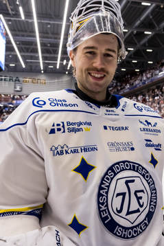 Leksands målvakt Kasimir Kaskisuo jubel