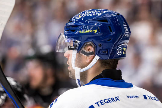Leksands  hjälm med nummer 19 för Tobias Forsberg
