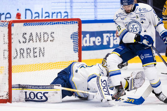 Leksands målvakt Kasimir Kaskisuo och Leksands Marek Hrivik
