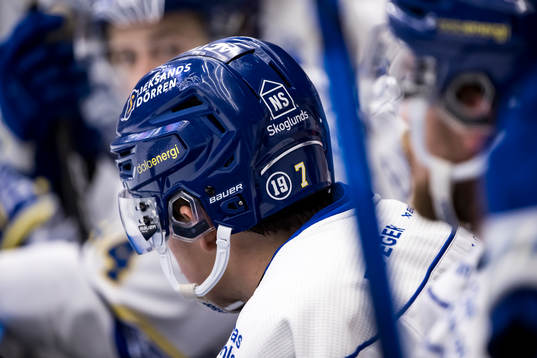 Leksands  hjälm med nummer 19 för Tobias Forsberg