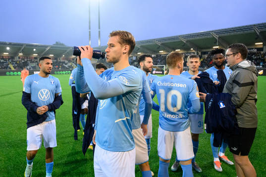 Malmö FFs Felix Beijmo innan fotbollsmatchen i Allsvenskan