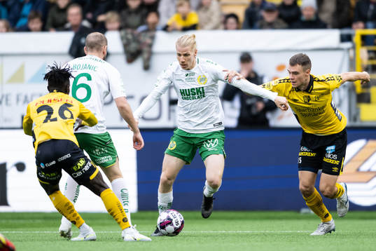 Hammarbys Gustav Ludwigson och Elfsborgs Leo Väisänen
