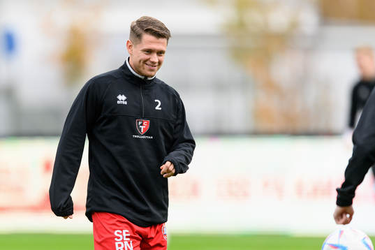 Trollhättans Samuel Rundqvist före fotbollsmatchen i