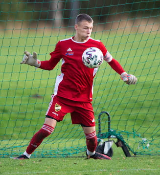 IFK Hässleholms Felix Persson i juniormatchen, kval, U19,