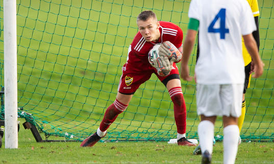 IFK Hässleholms målvakt Felix Persson i juniormatchen,