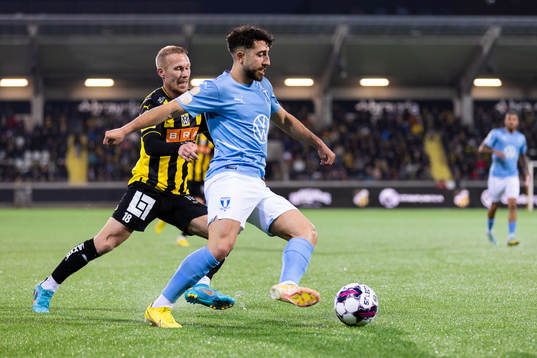 Häckens Mikkel Rygaard Jensen och Malmö FFs Moustafa