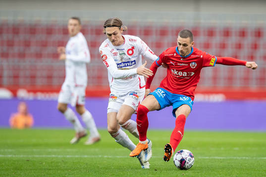 Degerfors Gustav Granath och Helsingborgs Arian Kabashi