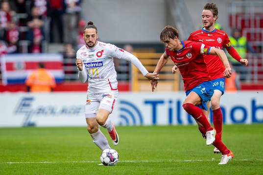 Degerfors Dijan Vukojevic och Helsingborgs Thomas Rogne
