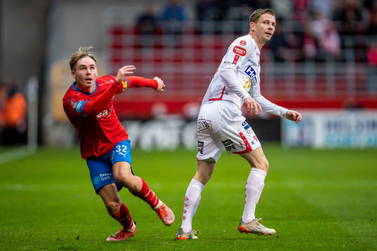 Helsingborgs Simon Bengtsson och Degerfors Johan Bertilsson