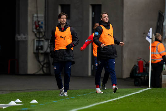 Helsingborgs Wilhelm Loeper och Rasmus Jönsson värmer upp