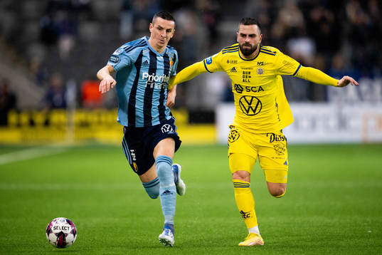 Djurgårdens Haris Radetinac och GIF Sundsvalls Peter