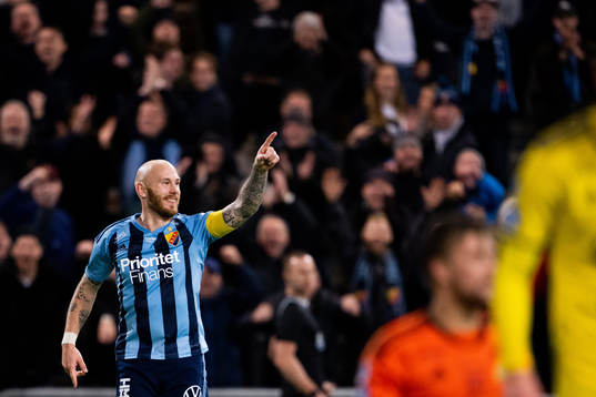 Djurgårdens Magnus Eriksson jublar