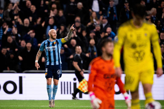 Djurgårdens Magnus Eriksson jublar