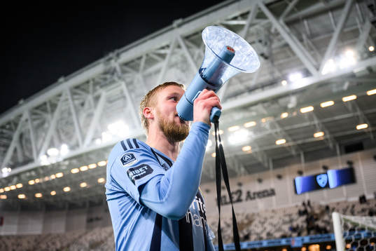 Djurgårdens Kalle Holmberg jublar