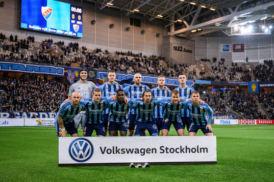 Djurgårdens startelva bestående av målvakt Jacob Widell
