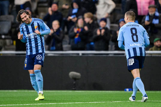 Djurgårdens Gustav Wikheim jublar
