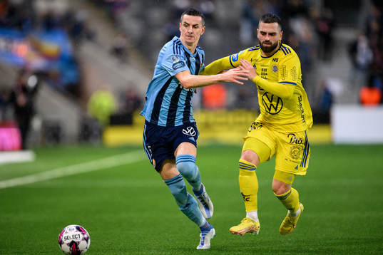 Djurgårdens Haris Radetinac och GIF Sundsvalls Peter