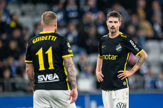 AIKs John Guidetti och Mikael Lustig deppar