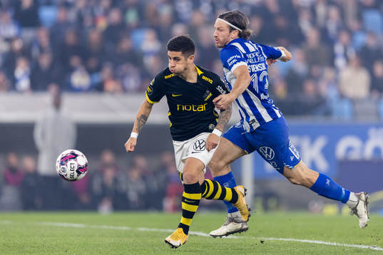 AIKs Nicolas Stefanelli och IFK Göteborgs Gustav Svensson