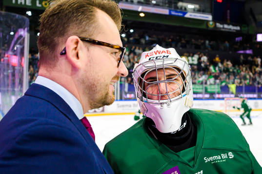 Färjestads målvaktstränare Maciej Szwoch och målvakt