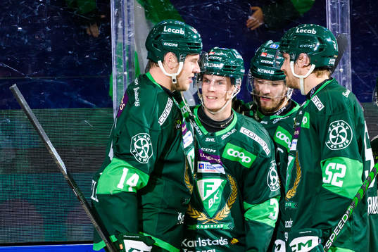 Färjestads Victor Ejdsell, Carl Jakobsson, Linus Johansson