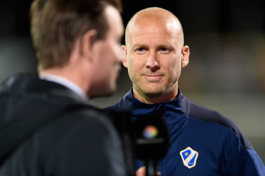 Halmstads Andreas Johansson före fotbollsmatchen i
