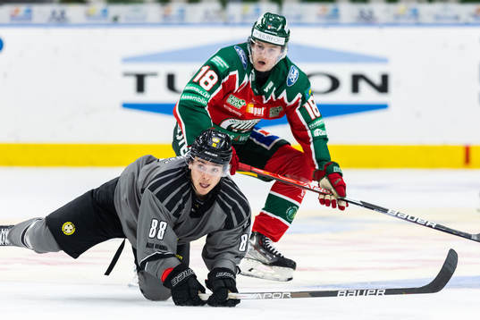 Brynäs Dmytro Timashov och Frölundas Lucas Nordsäter