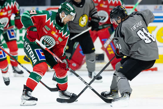 Frölundas Mats Rosseli Olsen och Brynäs Dmytro Timashov